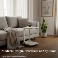Rolling C-Shaped Table Completely wood Wood Construction C-Shaped Rolling Table
