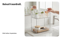 2-Tier Cosmetic Rack adaptable Countertop Organizer Easy reach for Students