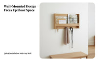 Wall-Mounted Literature Holder with Key hangers Hanging Organizer Space-Saving