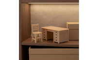 Rectangular Top Mini Desk and Chair Slatted Back Wood Desk Chair Set Plain Finish Home Furniture Storage Drawers