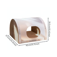 Cardboard Cat Scratcher House Tunnel hideaway lounge Extra Large Animal Dwelling Furniture for Kittens, Multiple Cats