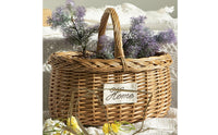 Handwoven Fiber Basket Rustic Basket with Handle Woven for Flower Arranging