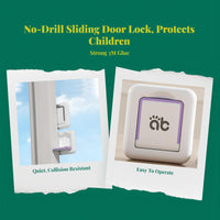Kid Protection Sliding Door Lock, Panel Security Lock, childproof Sliding Glass Door, Strong glue, Easy Installation, Effortless Mounting