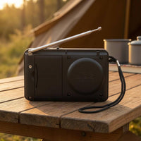 Red Portable Radio Rectangular Mini Radio Black Front Grille Electronics Telescopic Antenna