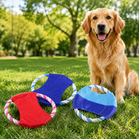 Interactive Cotton Rope Dog Toy, 19cm Frisbee Disc for Fetch Games, Tug Toys & Chew Toys, for Training