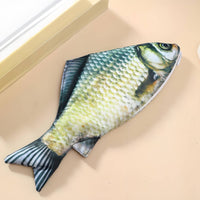 Multi-Purpose Aquatic Creature Shaped Writing Utensil Case Zipper Closure Realistic Aquatic Creature Pouch Novelty Carp Bag for Students, Kids, Fishing Enthusiasts, School, Office