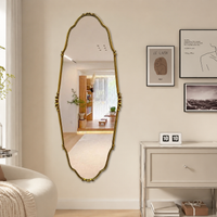 French Retro Full-Length Mirror, 165cm, Dressing Mirror, Mirror, Arch Shape, Shatter-Resistant Processing