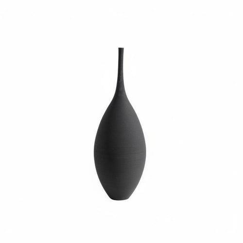 Ceramic Vase Brushed Texture Modern Minimalist Vase Holds Water for Entryway