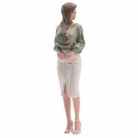 Female Figurine Detailed Paint Display Decor Straight Skirt