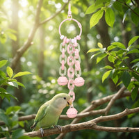 Parrot Toy Grinding Toy for Beak Health, Zinc Alloy Hanging Bell Chain for Caged Birds, Parakeet Toy and Cockatiel Toy Accessories