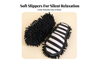 Anti-Scratch Aperture Toe Mop Slippers Quiet Detachable Sole Cleaning Slippers Dust & Hair Cleaner Washable Floor Cleaning Shoes Soft & Comfortable for Homeowners, Office Workers, Hardwood Floors, Indoors, Kitchen, Bedroom