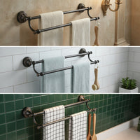 doubleBar Towel Rack Long-Lasting Towel Rack with Dual Rods Sturdy for Bathroom