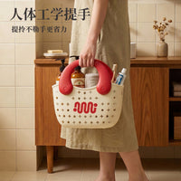 Handheld Shower Basket with Drainage Holes for Dormitory Use
