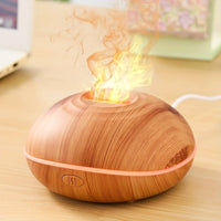 USB Powered Flame Effect Mist Disperser Quiet Operation LED Flame Humidifier Timer Function for Bedroom, Spa, Meditation Studio