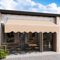 Electric Retractable Awning 2m Polyester Wall-Mounted Type Sun Shade Veranda Terrace Sun Protection UV Block