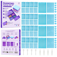 4 Pieces Diamond Painting Tray with Lid Modular for Craft Rooms, Hobbyists