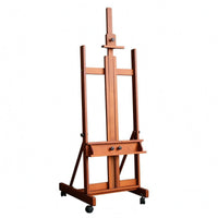 Rolling Wood Easel Foldable Rolling Easel Fits Large Canvas for Display Area