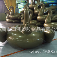 包邮加厚190CM充气金色天鹅金天鹅尖嘴鸭坐骑浮排游泳圈