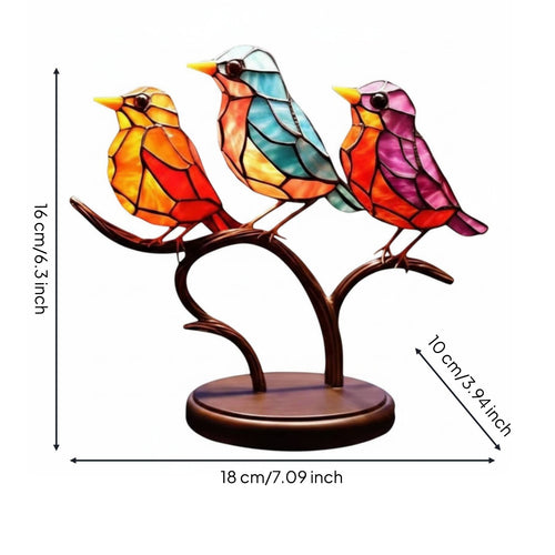Iron Avian Figurine Decorative Colorful Bird Ornament Stable Foundation Home Decoration for Desk