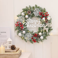 Christmas Wreath Door Hanging Decoration, Simulated Flower Wreath, PVC, 35cm