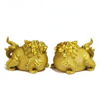 Brass Pixiu Ornaments Chinese-Style Figurines Feng Shui for Office