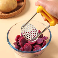 Multi-Purpose Potato Masher Easy to Clean Stainless Steel Food Press Ergonomic Handle Infant Meals Mill for Parents