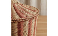 Lidded Storage Basket Decorative Paper Rope Basket Renewable Material