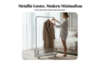 Rolling Clothes Rack On Wheels Rolling Clothes Valet with Basket for Minimalists