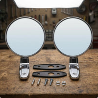 Chrome Round Mirror Mounting Hardware Vehicle Accessory Screw Holes