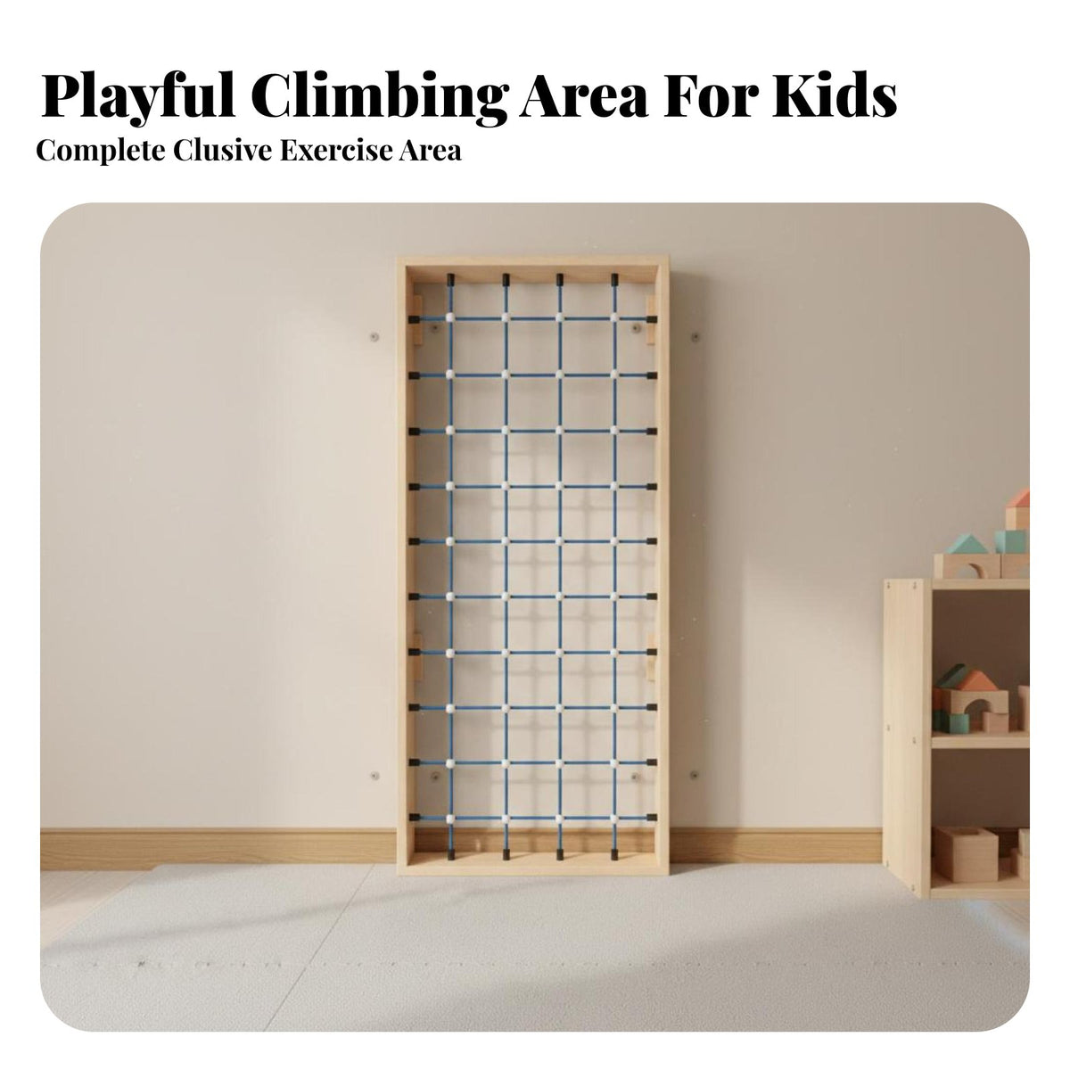 Kids Climbing Wall Promotes Active children's Play Home Playground Rounded Edges Indoor Climbing Playset for Family, Adults, Kindergarten, Playroom