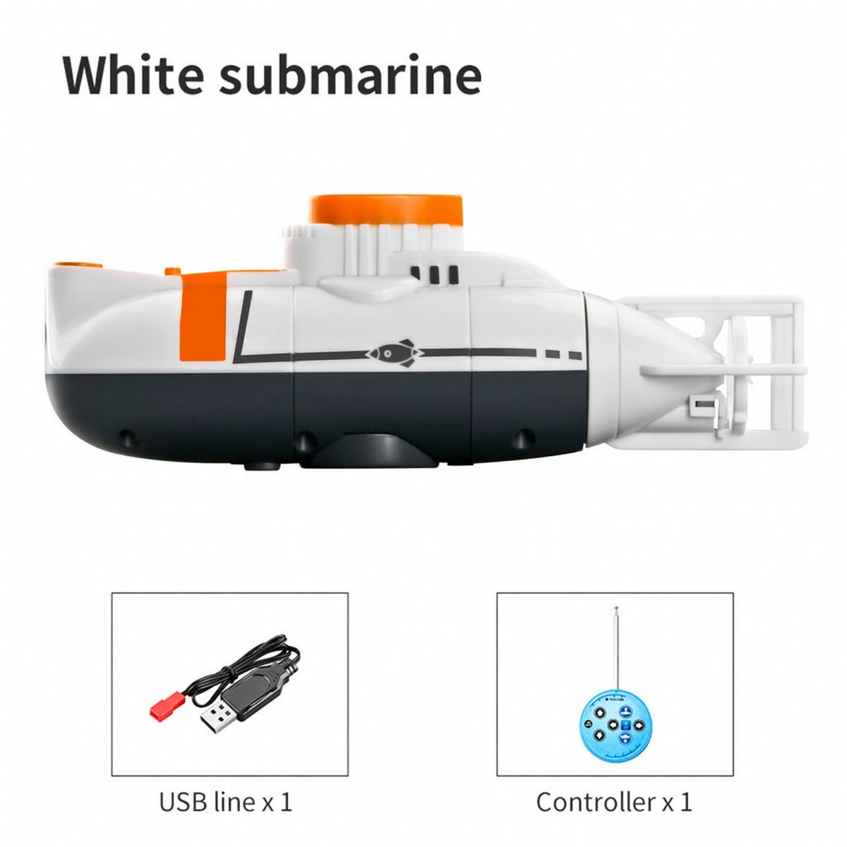 6-Channel Mini RC Underwater Vessel Waterproof Wireless Control Underwater Vessel Rechargeable Underwater for Bathtub