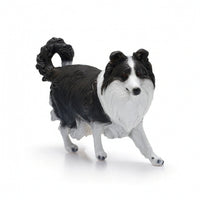 Resin Dog Sculpture Hand-Painted Dog Figurine Carved Ornament for Tabletop, Entryway