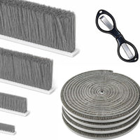 12m Self-Adhesive Brush Seal Strip, 9mm (W) x 5mm (T) Door Gap Seal Strip