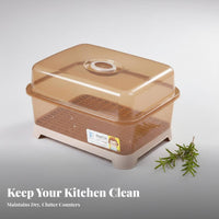 Covered Dish Drainer automaticDraining Kitchenware Organizer Easy reach Doors