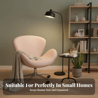Scalloped Back Armchair Shell-Shaped Backrest Vanity Stool Padded Seat Modern Style for Homeowners, Teens, Bedroom, Home Office