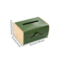Rectangular Tissue Box Elastic Cord Closure Tabletop Tissue Box Rounded Edges