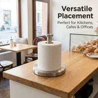 Table Metal Freestanding Dispensing Paper Towel Holder for Kitchen and Dining Room, Stainless Steel Roll for Families