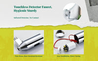 Touchless Automatic Detector Faucet, Wall-Mounted Infrared movement detector, Water-Saving Bathroom Sink Tap