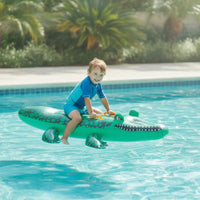 Crocodile Floating Pool Inflatable Stable Crocodile Pool Toy Inflatable Inflatable with Handles Soft Elastic for Children, Beach