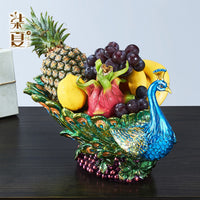 孔雀果盘客厅桌面摆件零食盘干果盘糖果盘收纳盘装饰批发一件代发