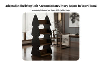 Space Saving Multi-Tier Shelving Single Unit Multifunctional Evergreen Tree Shaped Book Stand Large Capacity Bookshelf Accessible Design for Children, Homeowners, Playroom, Bedroom, Home Office, Small Areas