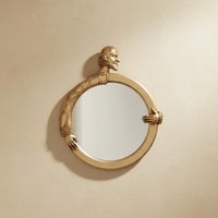 Wall Mirror Artistic Design Round Classical Resin Mirror Vintage Influenced House Decoration for Living Room, Bedroom, Entryway