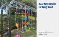 Children's Playground Climbing Frame, Adjustable Ladder, Hanging Seat Rings, Sensory Integration Training, Outdoor Activity
