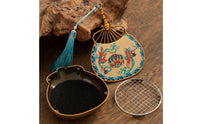 Fan-Shaped Fragrance Burner Ornamental Figures Home Decor Floral Motifs