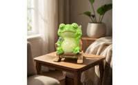 Frog Planter with Chair Resin Frog Planter Glossy for Desk, Shelf, Plant Lovers