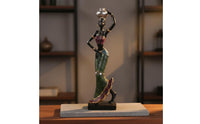 2 Pieces African Woman Figurine Cultural Decor African Women Statues Handmade