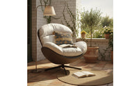 Swivel Egg Chair Soft Cushion Retro Swivel Armchair Ergonomic Design for Study
