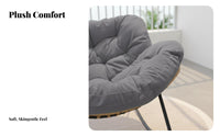 Padding Ed Rocking Lounger Soft Padding Rocking Seat Ergonomic Anti-Tip Design for Seniors, Homeowners, Balcony, Bedroom