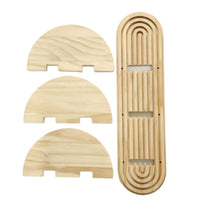 Creative Solid Wood Wall Planter Shelf with Oval Thread Multi-layer