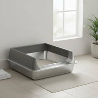 Extra Large Litter Box Splash Proof High Wall Feline Toilet Easy to Clean